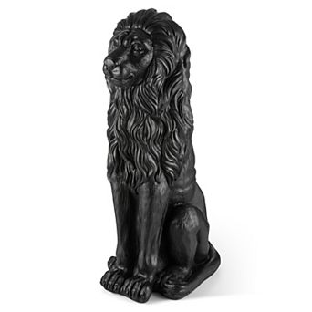 Glitzhome 36.25"H Oversized MGO Guardian Sitting Lion Garden Statue