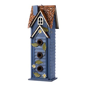 Glitzhome Oversized 3 tier d Solid Wood Villa Outdoor Garden Birdhouse, 24.25"H