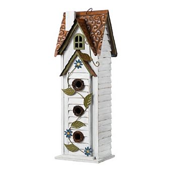 Glitzhome Oversized 3 tier d Solid Wood Villa Outdoor Garden Birdhouse, 24.25"H
