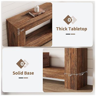 47.2 in Long Console Table for Entryway, 2-Tier Large Sofa Table w/Storage,Farmhouse Console Table