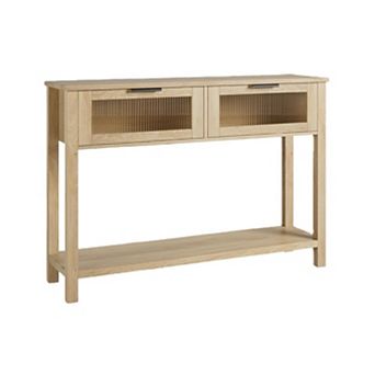 Console Table with 2 Glass Drawers - Spacious Storage & Versatile Design