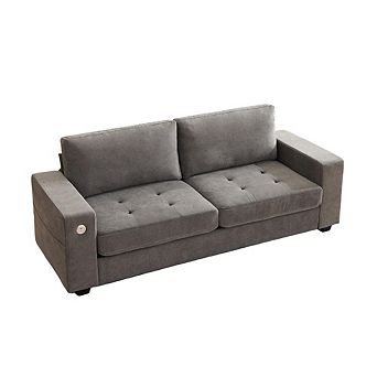 90" Loveseat Sofa for Living Room, Chenille Sofa with Removable Cover & USB/Type-c Charging Port