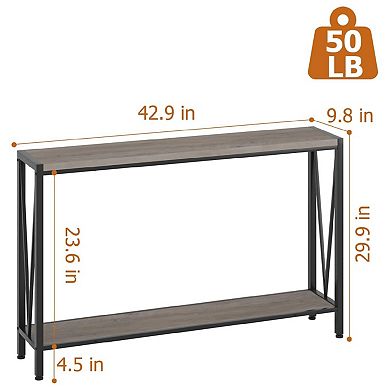 Entryway Sofa Table with 2-Tier Storage Shelves - Multi-Functional Console Table
