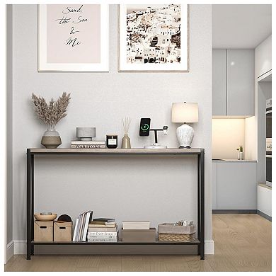 Entryway Sofa Table with 2-Tier Storage Shelves - Multi-Functional Console Table