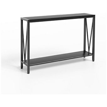 Entryway Sofa Table with 2 tier Storage Shelves - Multi-Functional Console Table