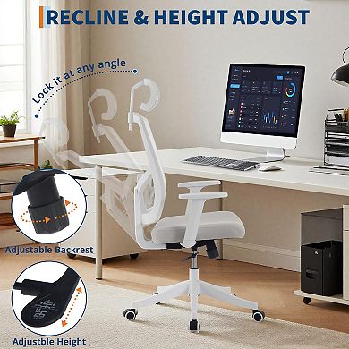 Ergonomic Office Chair, Adjustable Mesh Desk Chair,Swivel Executive Chair on Rolling Wheels