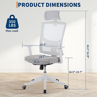 Ergonomic Office Chair, Adjustable Mesh Desk Chair,Swivel Executive Chair on Rolling Wheels
