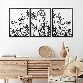Floral Line Minimalist Wall Art Decor