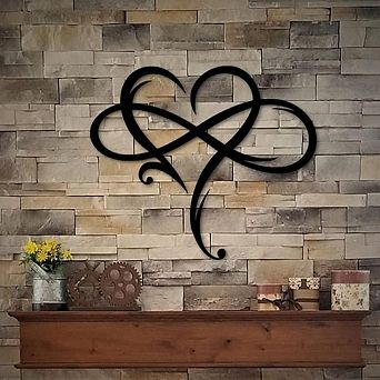 Unique Infinity Heart Metal Wall Art