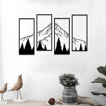 Metal Mountain and Forest Wall Decorations