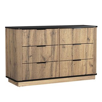 Modern Six Drawer MDF Storage Cabinet with Rounded Corners