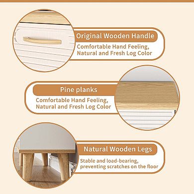 Slim Entryway Shoe Cabinet with Two Flip Drawers and Wood Legs