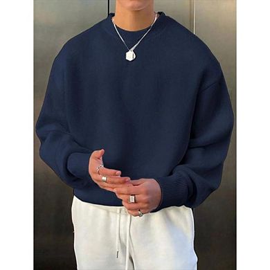 Men's Solid Color Crew Neck Sweater