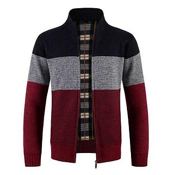 Men's Color Block Full Zip Cardigan