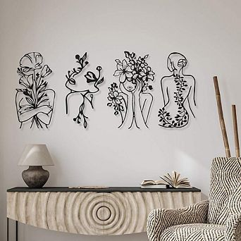 Abstract Woman Metal Wall Art
