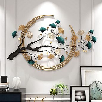 Ginkgo Leaf Metal Wall Art Decor