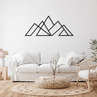 Geometric Mountains Metal Wall Art