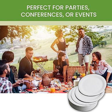 300 Pieces White Paper Plates