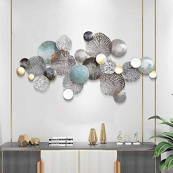 3D Lotus Leaf Metal Wall Art