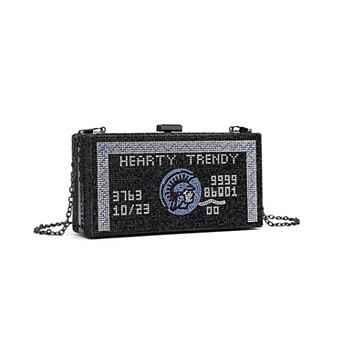 Glamorous Rhinestone Credit Card Design Clutch Bag - Evening Handbag for Parties & Events