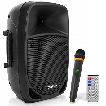 Pyle Portable Bluetooth PA Speaker with 8'' Subwoofer Wireless Microphone MP3 USB SD Card Reader