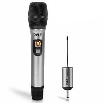 Pyle UHF Wireless Handheld Microphone System with Receiver Adapter PDWMU105 - Dynamic, Portable