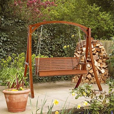 Upgraded Patio Wooden Porch Swing