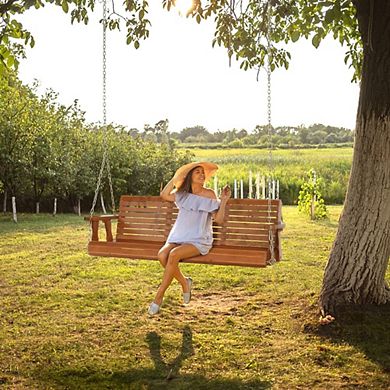 Upgraded Patio Wooden Porch Swing