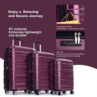 3-Piece Expandable Tsa Luggage