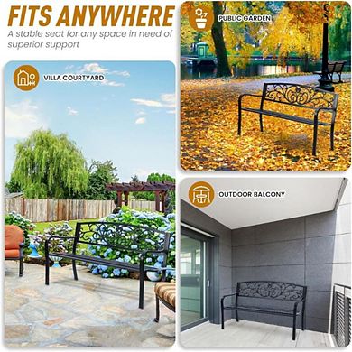 Simply Elegant Metal Park Patio Bench