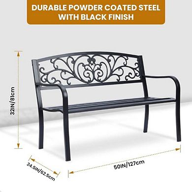 Simply Elegant Metal Park Patio Bench
