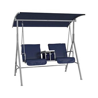 Porch Swing With Pivot Storage Table