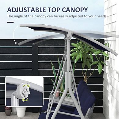 Porch Swing With Pivot Storage Table
