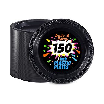 150 pc Black Paper Plates