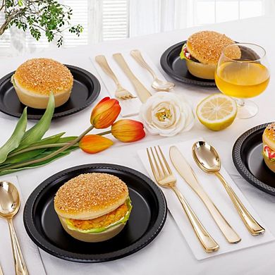 150 Pieces Black Paper Plates