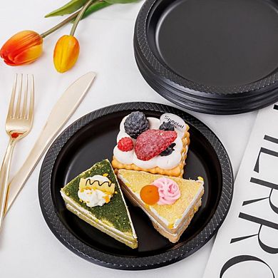 150 Pieces Black Paper Plates