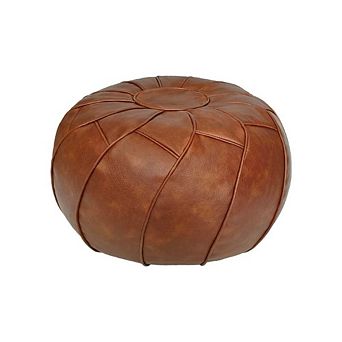 Round Leather Foot Stool Outdoor Ottoman