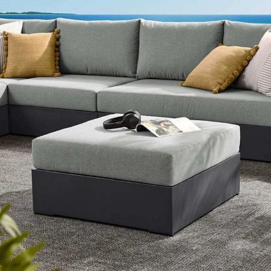 Outdoor Ottoman With Weather-Resistant Cushion