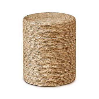 Boho Seagrass Braided Pouf Outdoor Ottoman