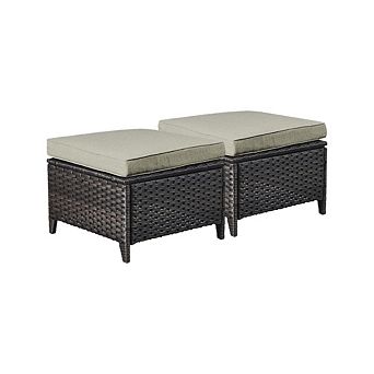 Rattan Wicker Ottoman With Soft Cushion