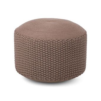 Hand-Woven Cotton Waterproof Outdoor Pouf Ottoman