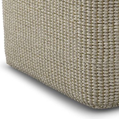Boho Square Woven Outdoor Recycled Ottoman