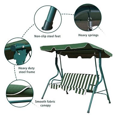 Powder Coated Patio Swing With Canopy