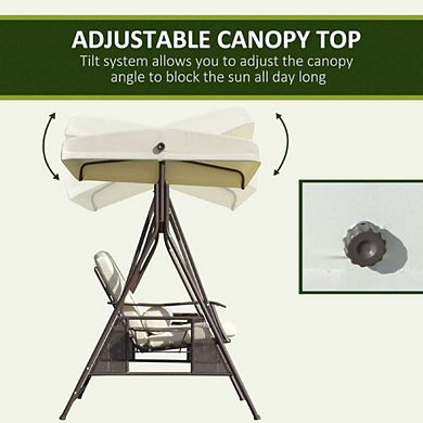 Swing Chair With Adjustable Shade Canopy