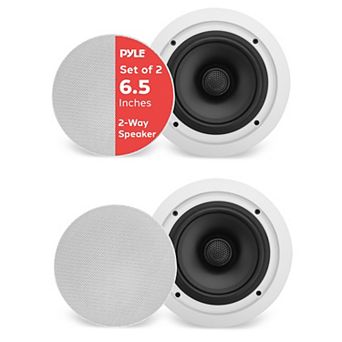 6.5” 70v Ceiling Speakers-Pair of 2-Way Woofer, 65Hz-22kHz Frequency Response & 250 watt Peak,White