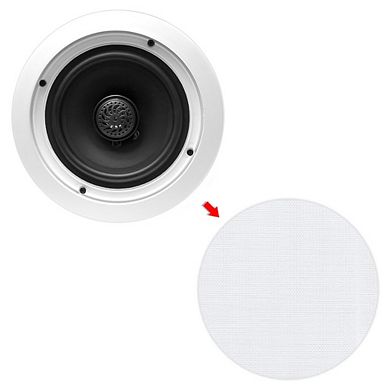 6.5” 70v Ceiling Speakers-Pair of 2-Way Woofer, 65Hz-22kHz Frequency Response & 250 Watts Peak,White