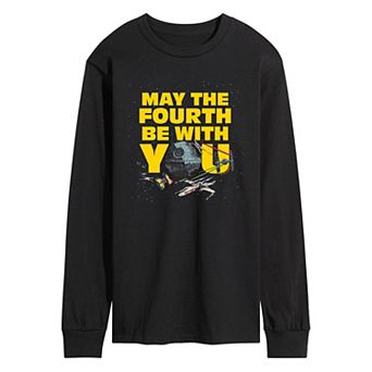 Men's Star Wars May The Fourth Be With You Long Sleeve Graphic Tee
