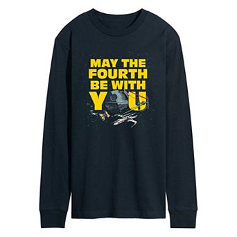 Men's Star Wars May The Fourth Be With You Long Sleeve Graphic Tee