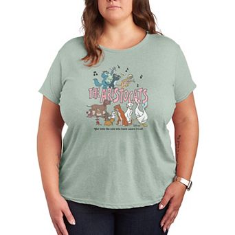 Plus Size Disney The Aristocats Group Distressed Graphic Tee