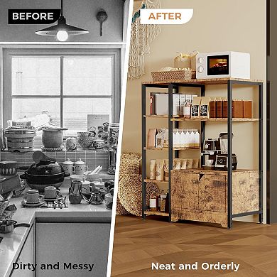 IDEALHOUSE Corner Coffee Bar Cabinet with Storage